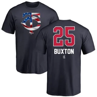 Men's Minnesota Twins Byron Buxton Navy Name and Number Banner Wave T-Shirt