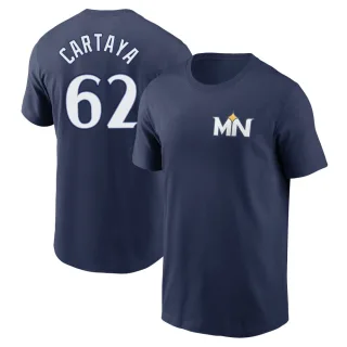 Men's Minnesota Twins Diego Cartaya Navy 2024 City Connect Fuse T-Shirt