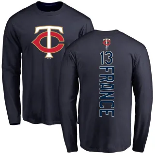 Men's Minnesota Twins Ty France Navy Backer Long Sleeve T-Shirt