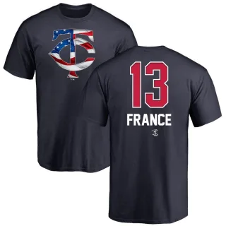 Men's Minnesota Twins Ty France Navy Name and Number Banner Wave T-Shirt