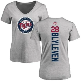 Women's Minnesota Twins Bert Blyleven Ash Backer Slim Fit T-Shirt