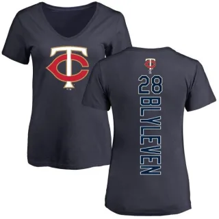 Women's Minnesota Twins Bert Blyleven Navy Backer Slim Fit T-Shirt