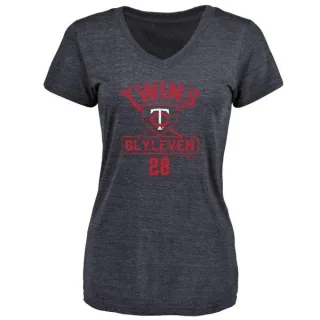 Women's Minnesota Twins Bert Blyleven Navy Base Runner T-Shirt