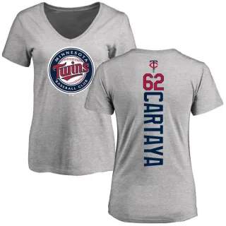 Women's Minnesota Twins Diego Cartaya Ash Backer Slim Fit T-Shirt