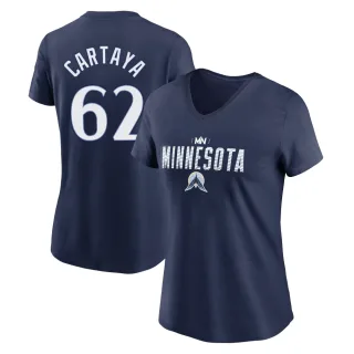 Women's Minnesota Twins Diego Cartaya Navy 2024 City Connect Graphic V-Neck T-Shirt