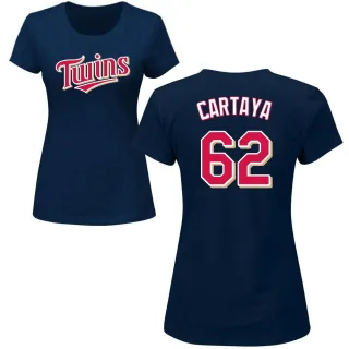Women's Minnesota Twins Diego Cartaya Navy Roster T-Shirt