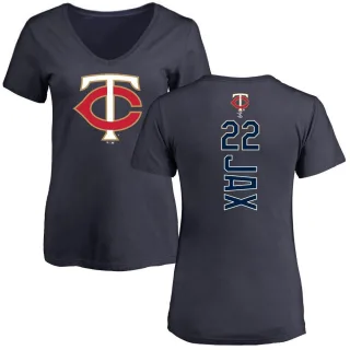 Women's Minnesota Twins Griffin Jax Navy Backer Slim Fit T-Shirt