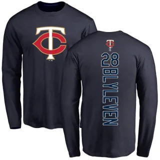 Youth Minnesota Twins Bert Blyleven Navy Backer Long Sleeve T-Shirt