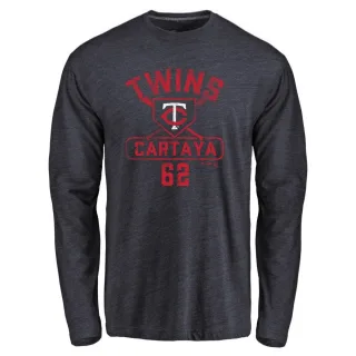 Youth Minnesota Twins Diego Cartaya Navy Base Runner Long Sleeve T-Shirt