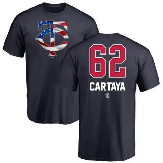 Youth Minnesota Twins Diego Cartaya Navy Name and Number Banner Wave T-Shirt